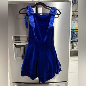 Elegant Blue Velvet Dress